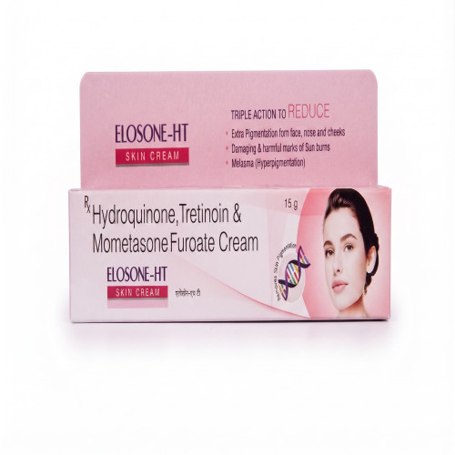 Elosone-HT Skin Cream - 15g | Hydroquinone, Tretinoin & Mometasone Furoate Cream for Melasma & Pigmentation Treatment